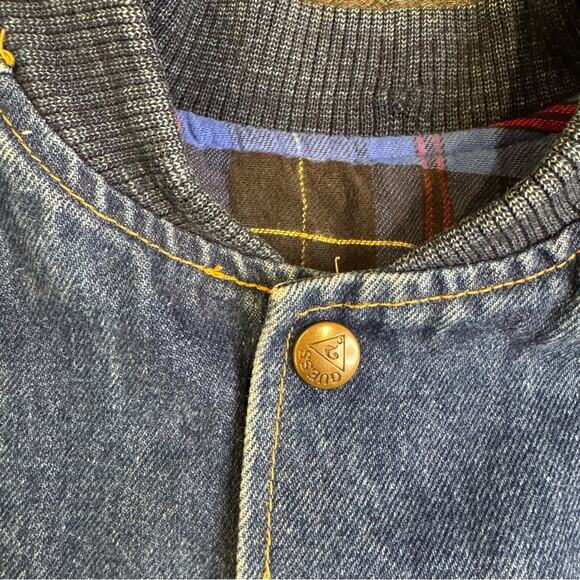 VTG 80's-90's Rare Guess Denim Spell Out Jacket Size Kids XL 6 - 6X/7 flannel - Picture 4 of 16